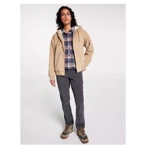 ALPINE DESIGN Corduroy Quilted Full Zip Hoodie Medium Khaki NEW Hiking Casual